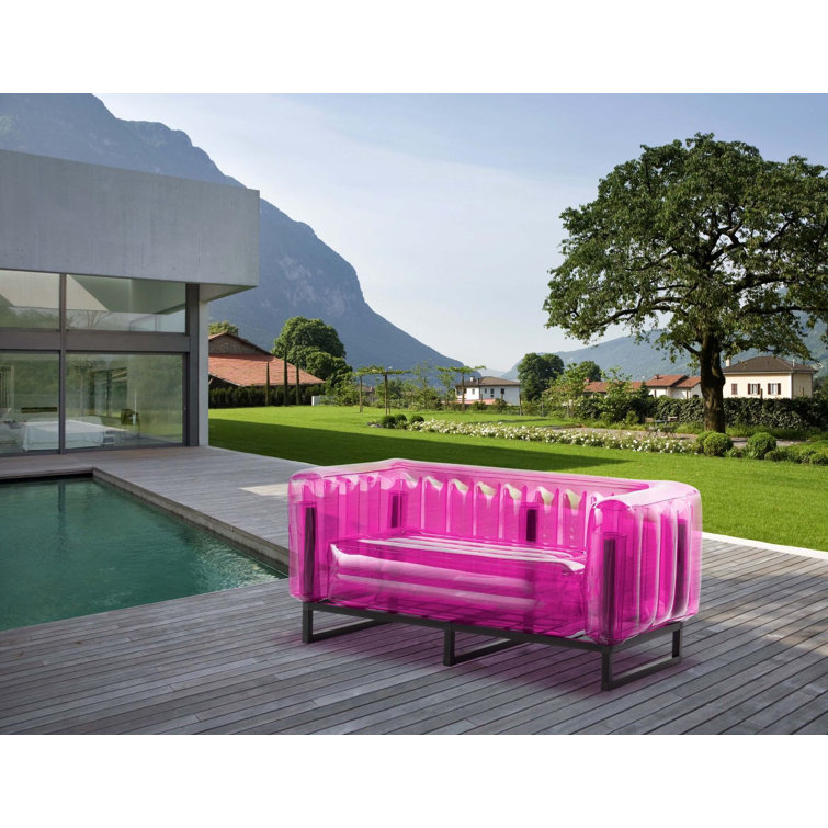 Mojow Yomi 59.4488'' Metal Outdoor Patio Sofa with Sunbrella® Cushions